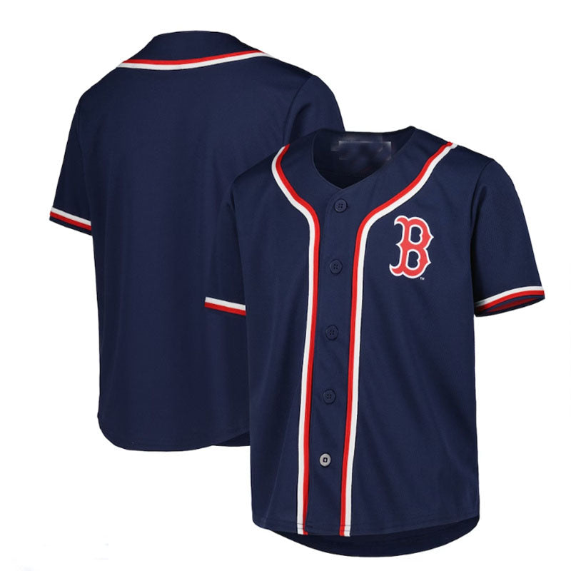 Boston Red Sox  Navy Full-Button Replica Jersey Baseball Jerseys - Main View