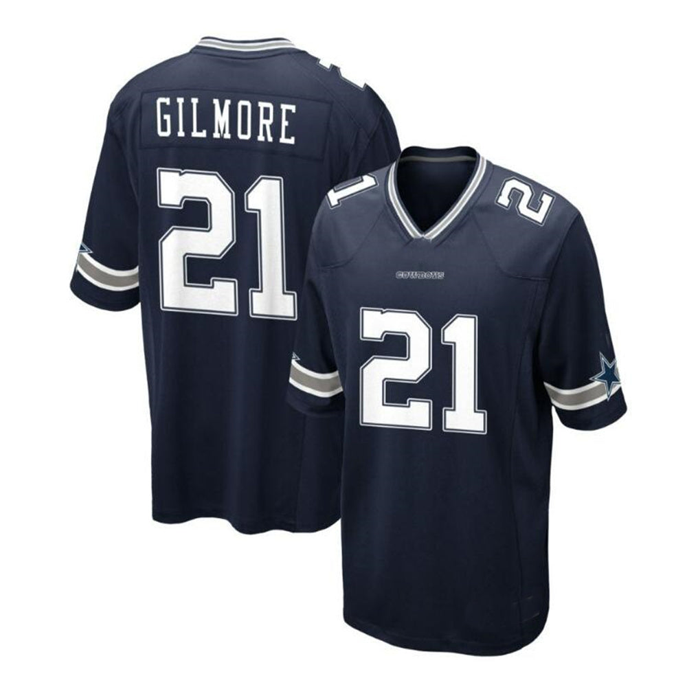 D.Cowboys #21 Stephon Gilmore Custom Game Jersey Navy Stitched American Football Jerseys - Main View