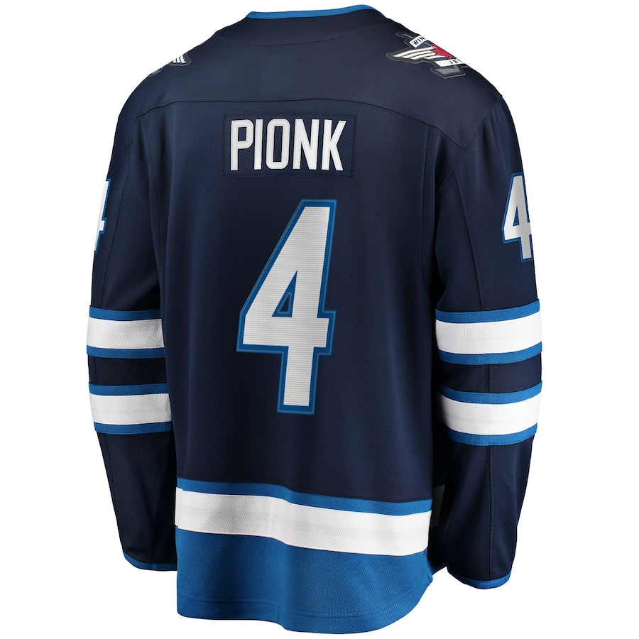 W.Jets #4 Neal Pionk Fanatics Branded Home Breakaway Player Jersey Navy Stitched American Hockey Jerseys - Main View