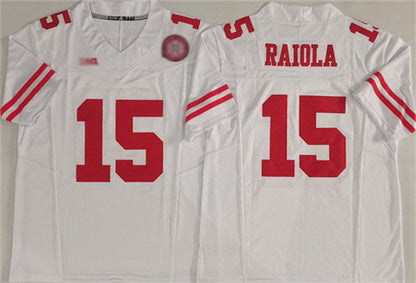 N.Cornhuskers #15 Dylan Raiola White F.U.S.E. With Patch Vapor Limited Stitched Football American College Jerseys - Main View