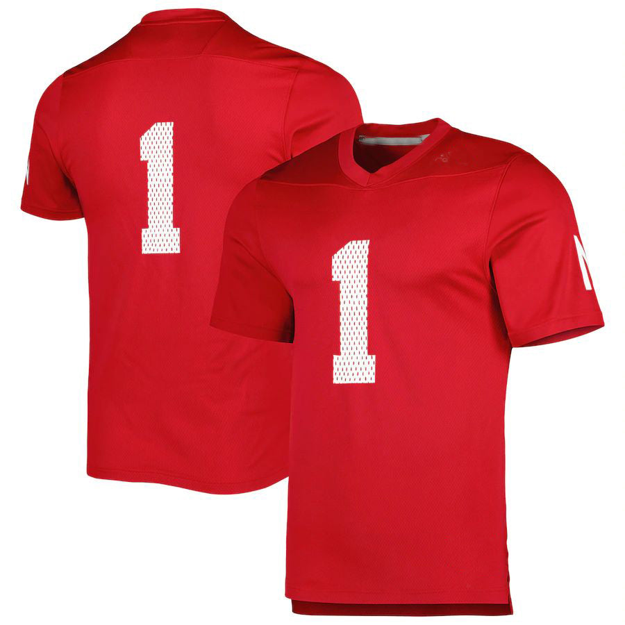 #1 N.Huskers 1983 Scoring Explosion Replica Jersey  Scarlet Stitched American College Jerseys - Main View