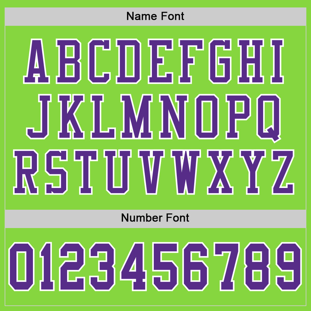 Custom Neon Green Purple-White Mesh Authentic Football Jersey view 4