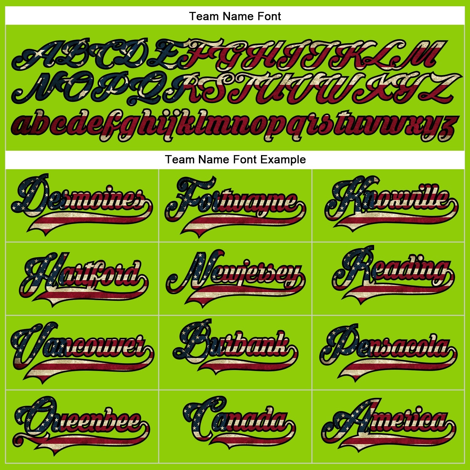 Custom Neon Green Vintage USA Flag Black-Cream Hockey Lace Neck Jersey view 4