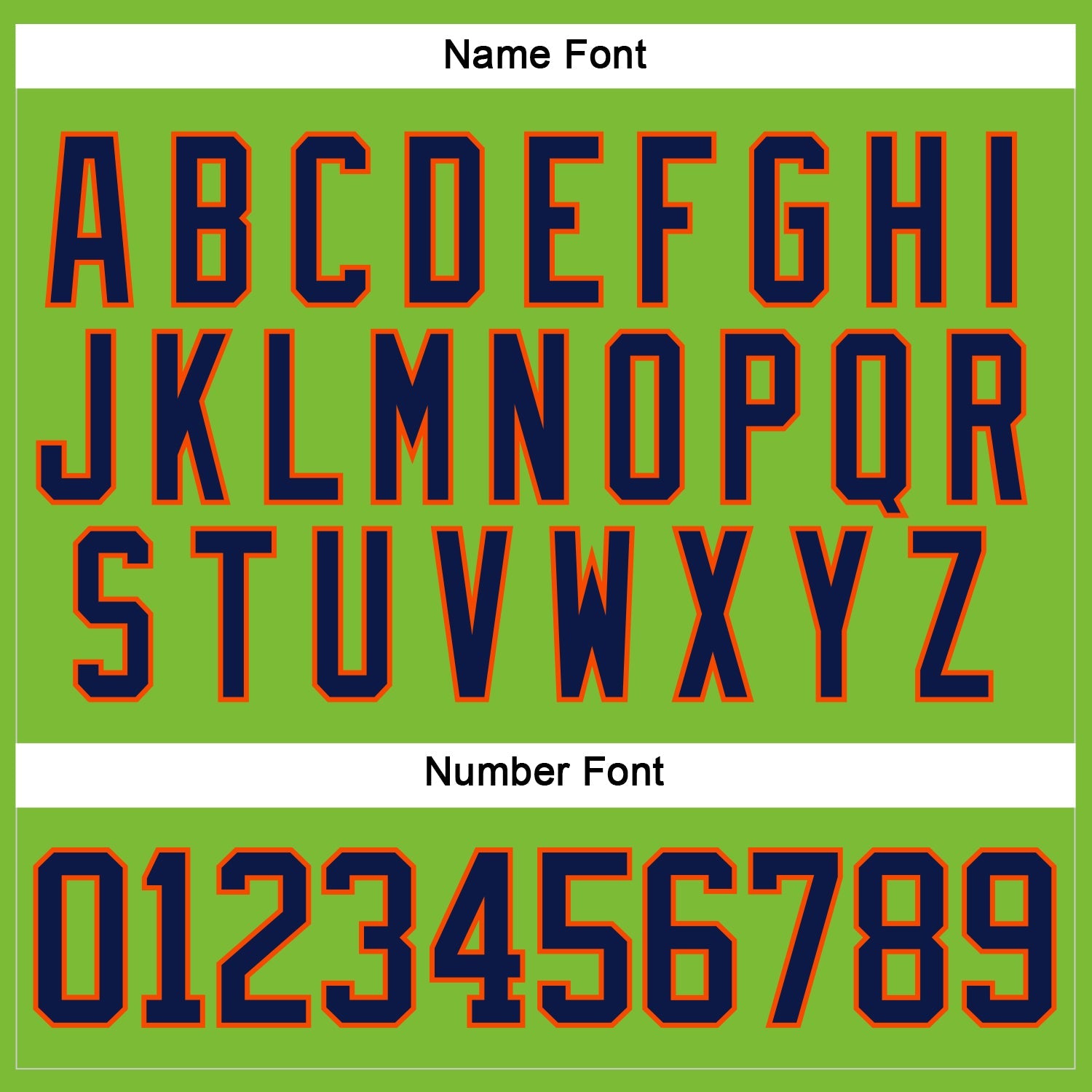 Custom Neon Green Navy-Orange Hockey Jersey view 5