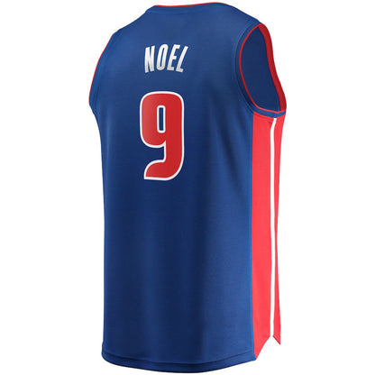 D.Pistons #9 Nerlens Noel Fanatics Branded Fast Break Replica Jersey Icon Edition Blue Stitched American Basketball Jersey - Main View