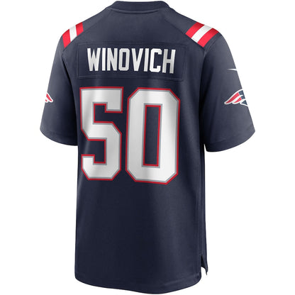 NE.Patriots #50 Chase Winovich Navy Game Player Jersey Stitched American Football Jerseys - Main View