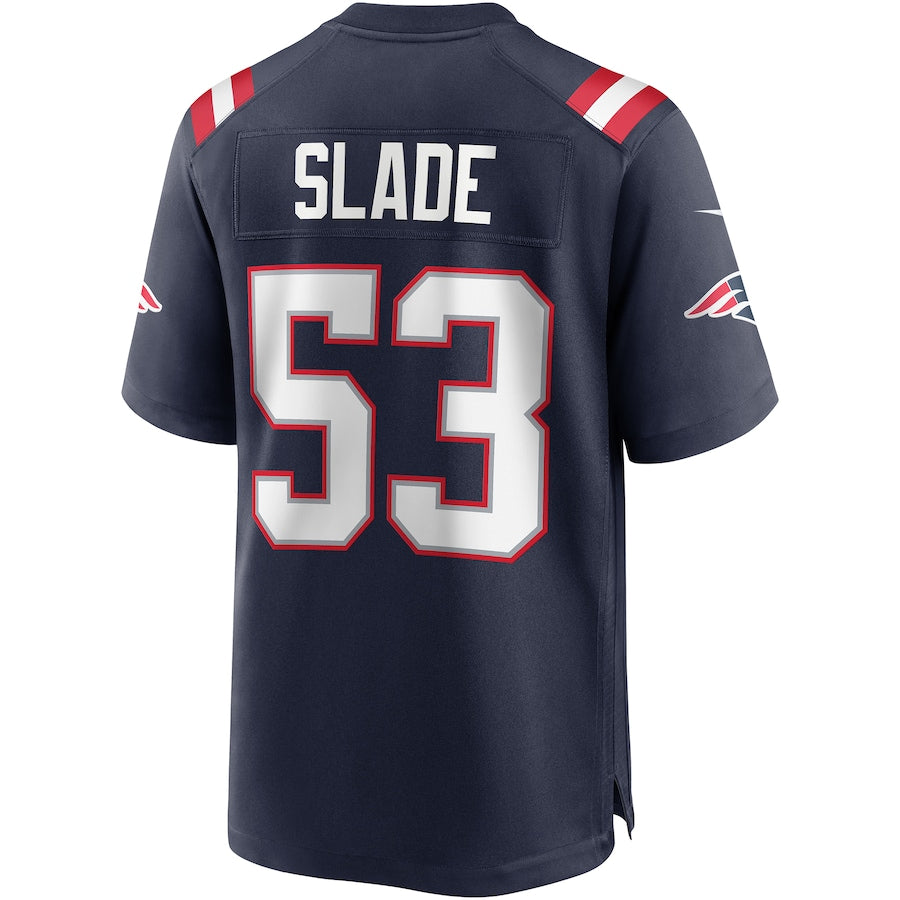 NE.Patriots #53 Chris Slade Navy Game Retired Player Jersey Stitched American Football Jerseys - Main View