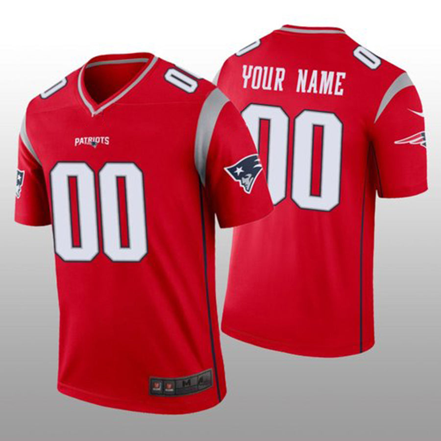 Custom NE.Patriots Red Inverted Legend Jersey Stitched American Football Jerseys - Main View