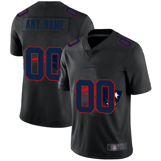 Custom NE.Patriots Team Logo Dual Overlap Limited Jersey Black Stitched American Football Jerseys - Main View