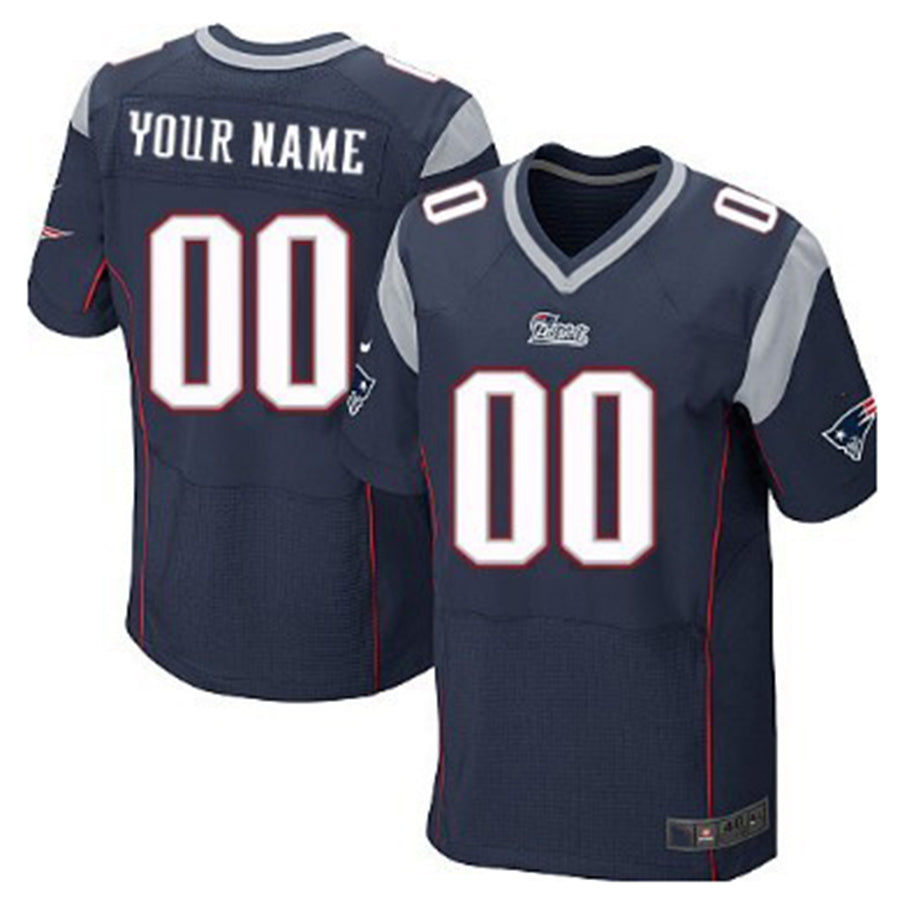 Custom NE.Patriots Blue Elite Jersey Stitched American Football Jerseys - Main View