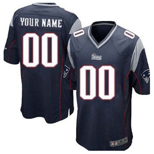 Custom NE.Patriots Blue Game Jersey Stitched American Football Jerseys - Main View