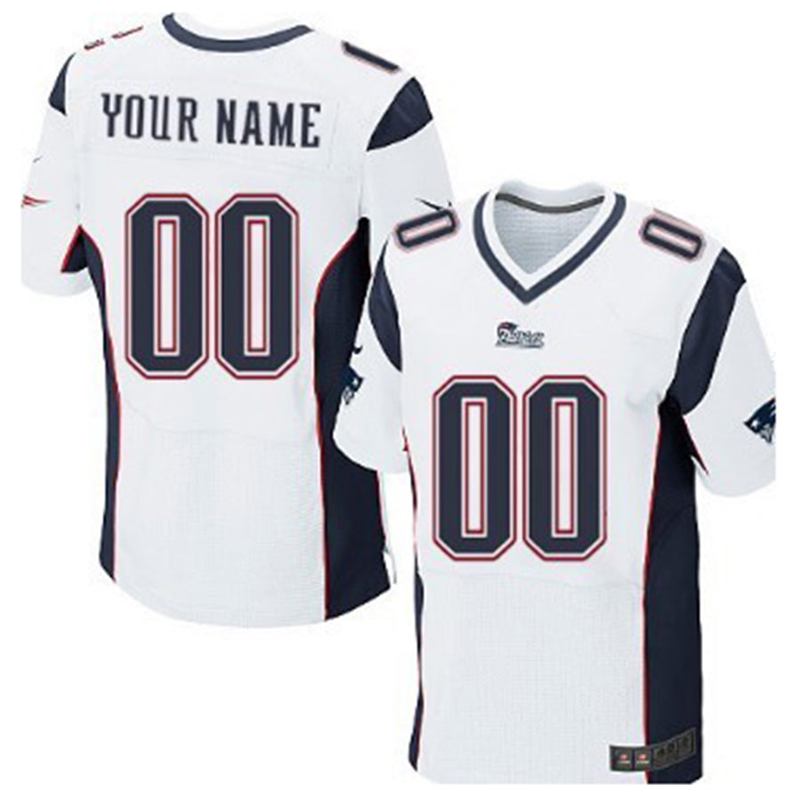 Custom NE.Patriots White Elite Jersey Stitched American Football Jerseys - Main View