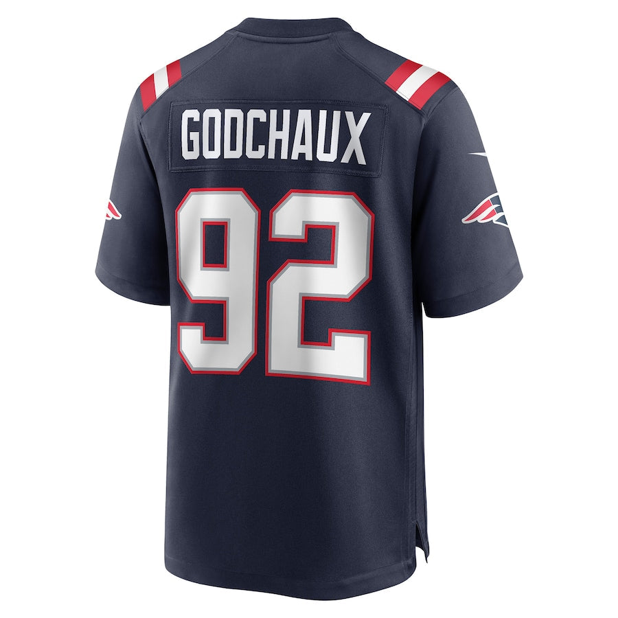 NE.Patriots #92 Davon Godchaux Navy Game Jersey Stitched American Football Jerseys - Main View