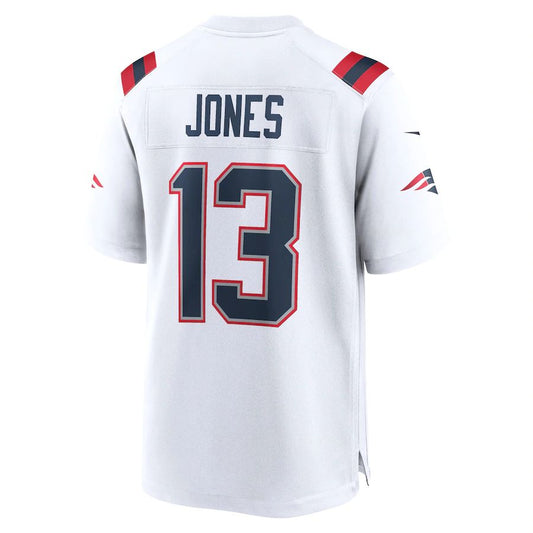 NE.Patriots #13 Jack Jones White Game Player Jersey Stitched American Football Jerseys - Main View