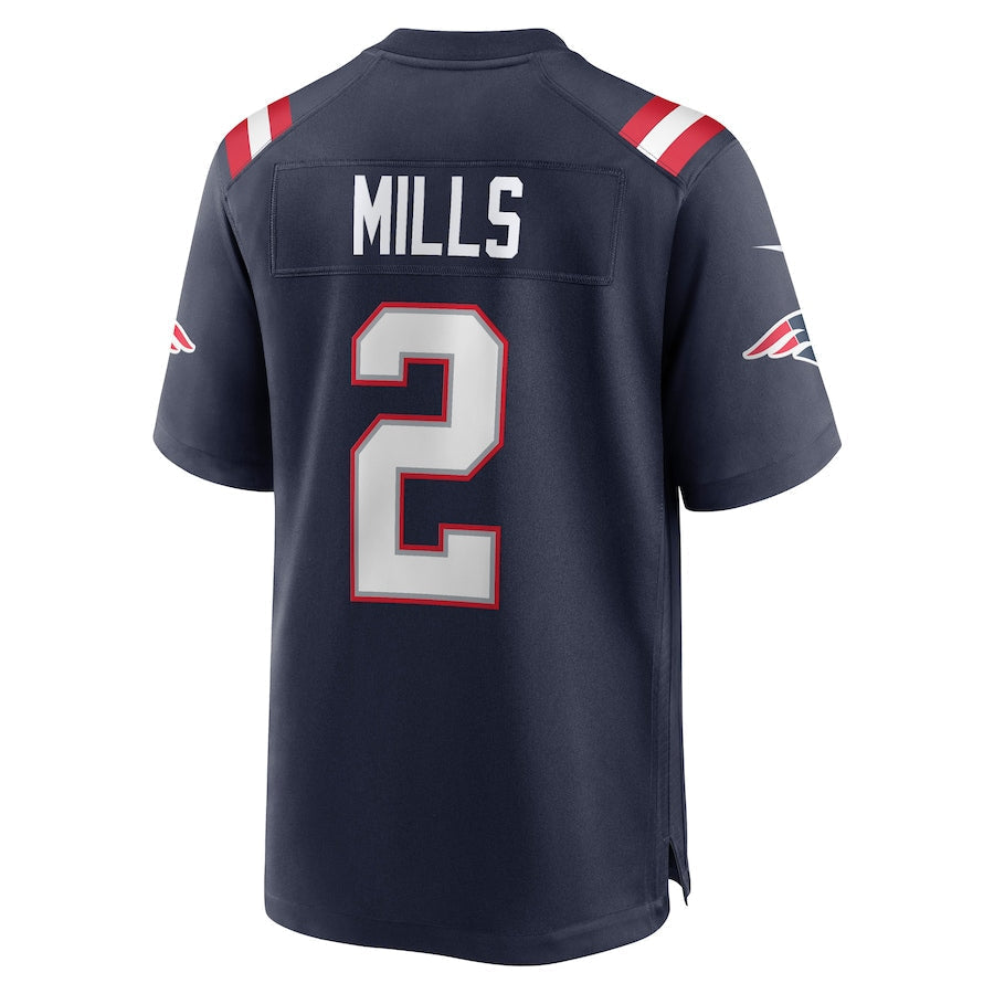 NE.Patriots #2 Jalen Mills Navy Game Player Jersey Stitched American Football Jerseys - Main View