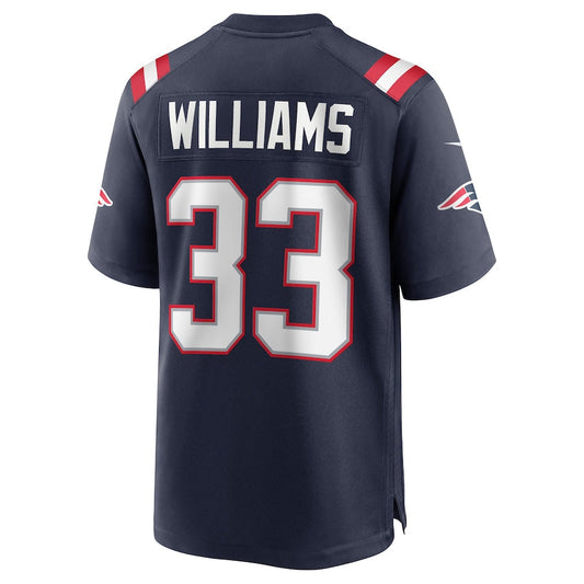 NE.Patriots #33 Joejuan Williams Navy Game Jersey Stitched American Football Jerseys - Main View