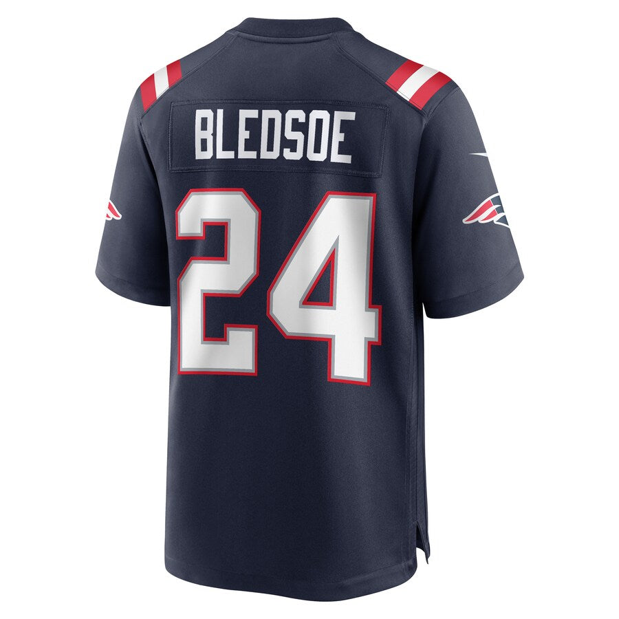 NE.Patriots #24 Joshuah Bledsoe Navy Game Player Jersey Stitched American Football Jerseys - Main View
