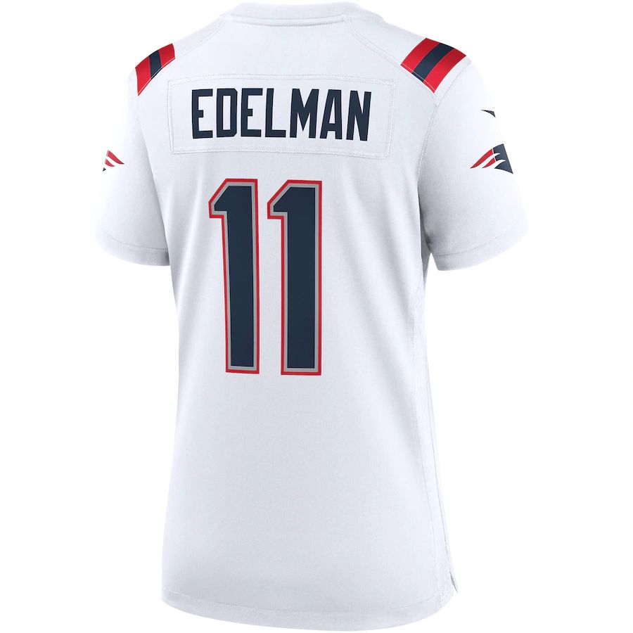 NE.Patriots #11 Julian Edelman White Team Game Jersey Stitched American Football Jerseys - Main View