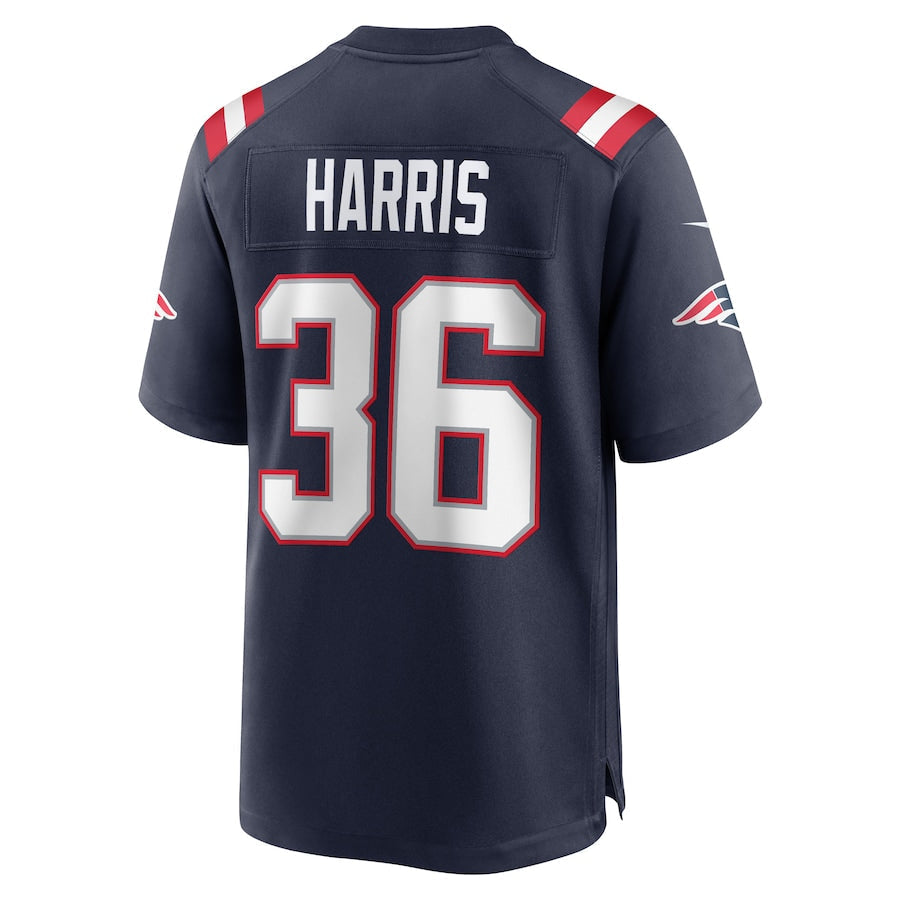 NE.Patriots #36 Kevin Harris Navy Game Player Jersey Stitched American Football Jerseys - Main View