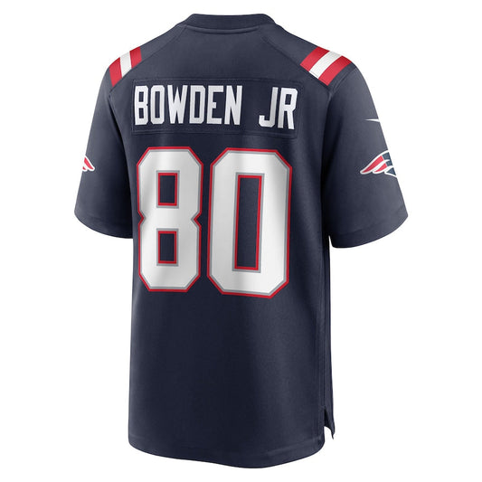 NE.Patriots #80 Lynn Bowden Jr. Navy Game Player Jersey Stitched American Football Jerseys - Main View