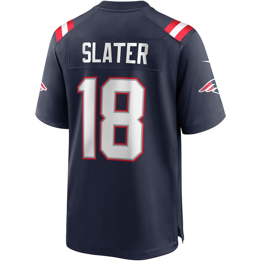 NE.Patriots #18 Matthew Slater Navy Game Player Jersey Stitched American Football Jerseys - Main View