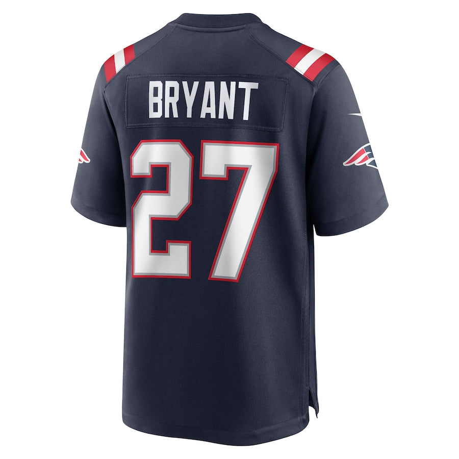 NE.Patriots #27 Myles Bryant Navy Game Player Jersey Stitched American Football Jerseys - Main View