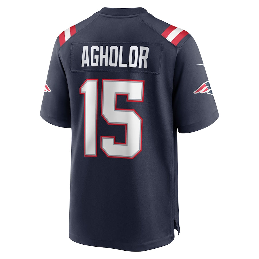 NE.Patriots #15 Nelson Agholor Navy Game Player Jersey Stitched American Football Jerseys - Main View