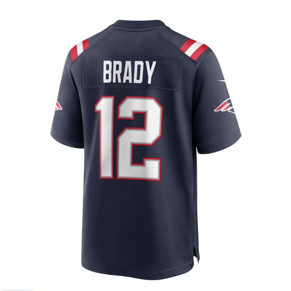NE.Patriots #12 Tom Brady Navy Game Retired Player Jersey Stitched American Football Jerseys - Main View
