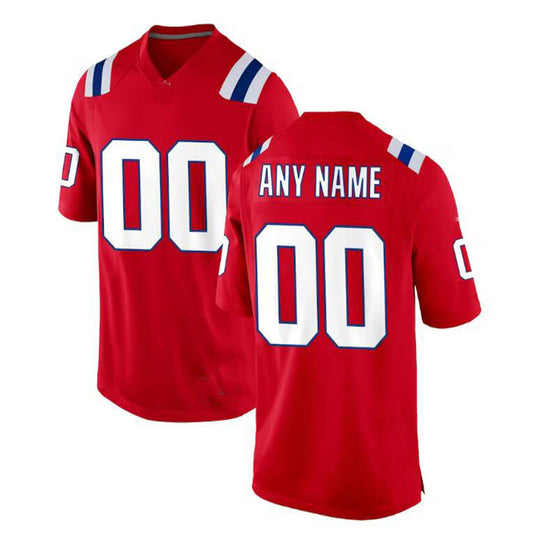 Custom NE.Patriots Red Alternate Jersey Stitched American Football Jerseys - Main View