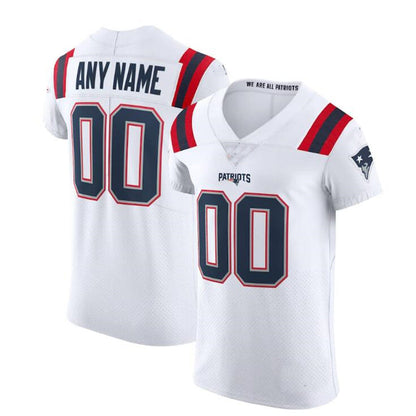 Custom NE.Patriots White Vapor Elite Jersey Stitched American Football Jerseys - Main View