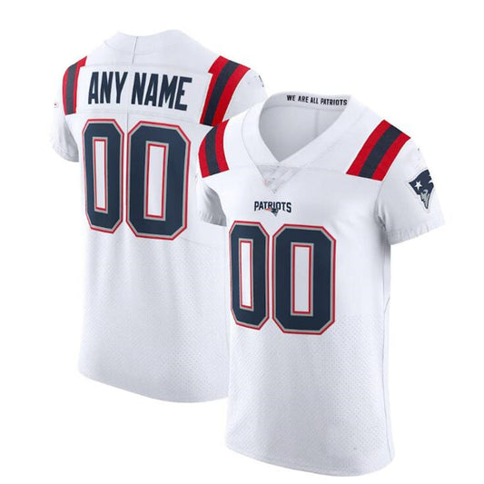Custom NE.Patriots White Vapor Elite Jersey Stitched American Football Jerseys - Main View