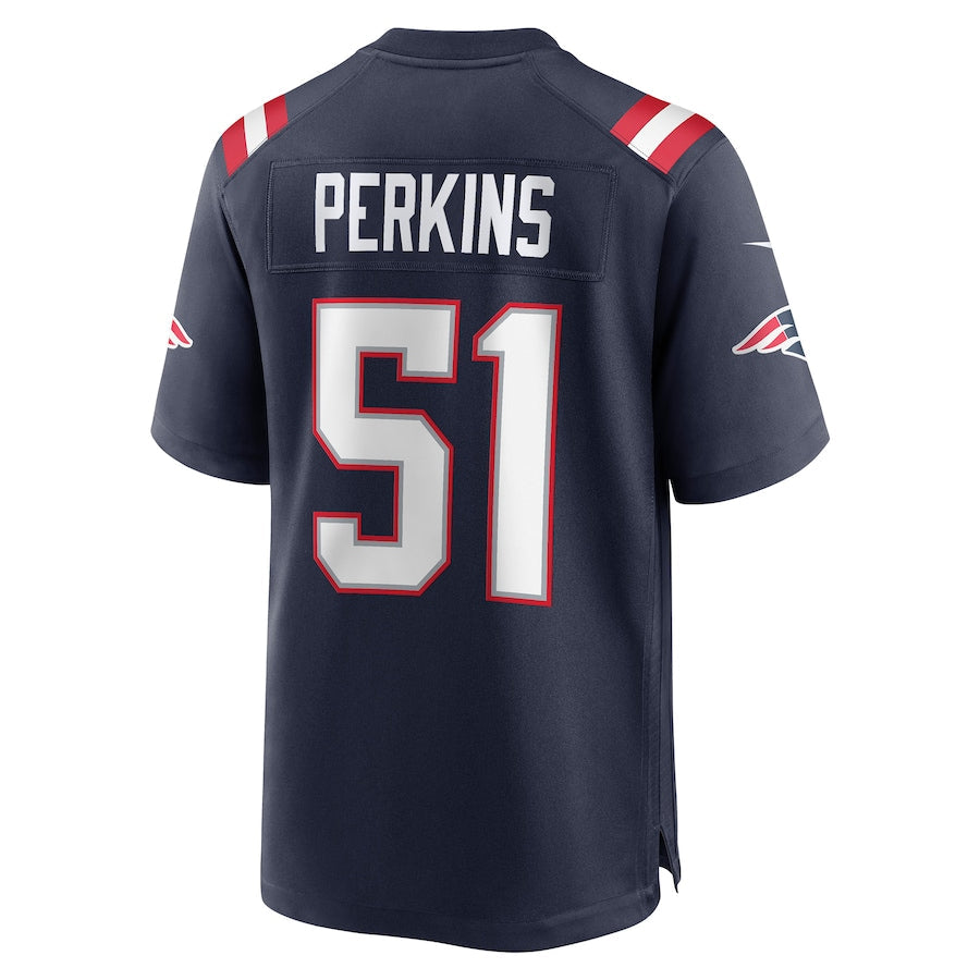 NE.Patriots #51 Ronnie Perkins Navy Game Jersey Stitched American Football Jerseys - Main View