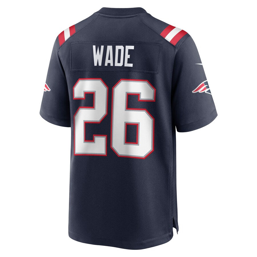 NE.Patriots #26 Shaun Wade Navy Game Jersey Stitched American Football Jerseys - Main View