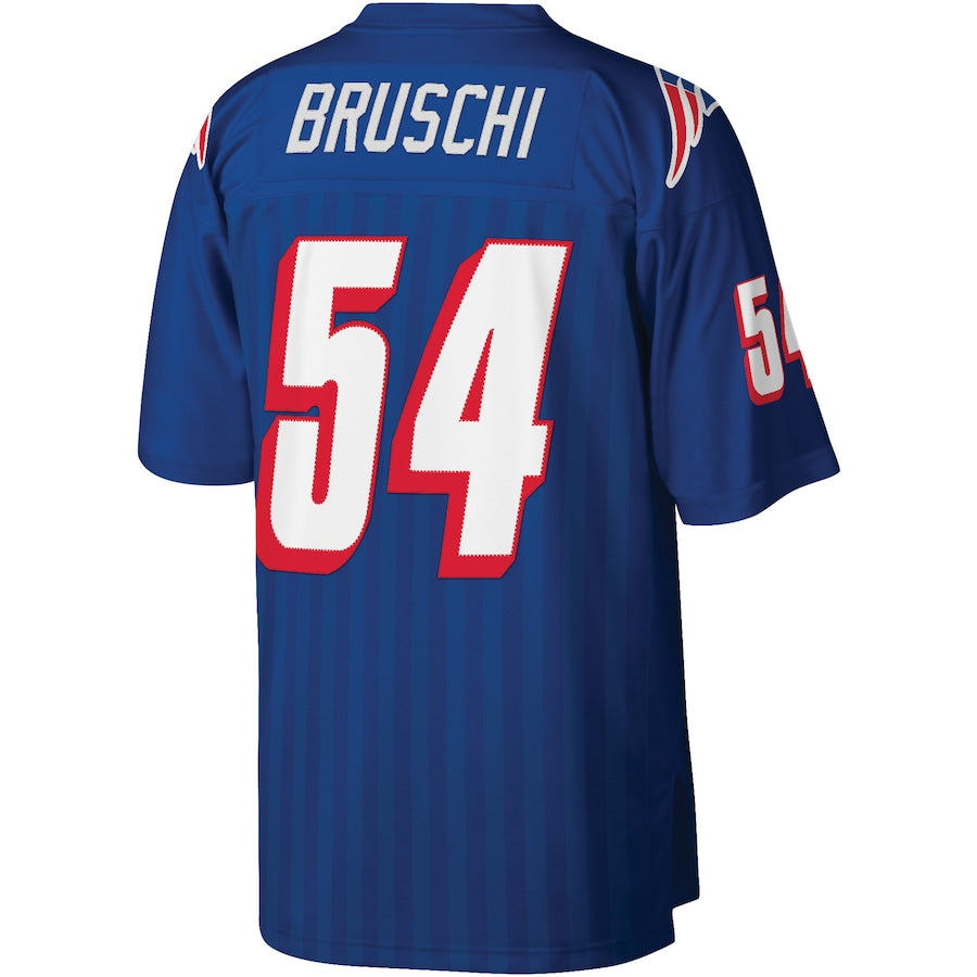 NE.Patriots #54 Tedy Bruschi Mitchell & Ness Royal Legacy Replica Jersey Stitched American Football Jerseys - Main View