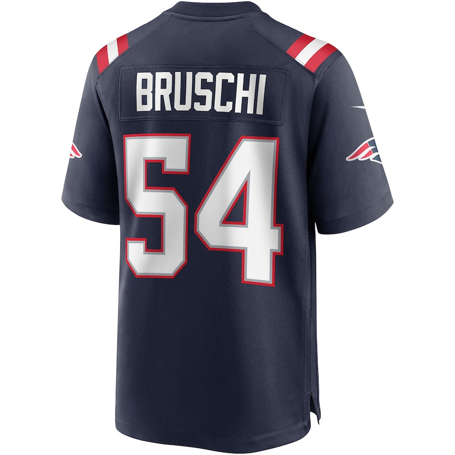 NE.Patriots #54 Tedy Bruschi  Navy Game Retired Player Jersey Stitched American Football Jerseys - Main View