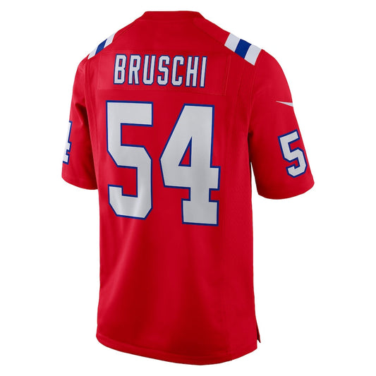 NE.Patriots #54 Tedy Bruschi Red Retired Player Alternate Game Jersey Stitched American Football Jerseys - Main View