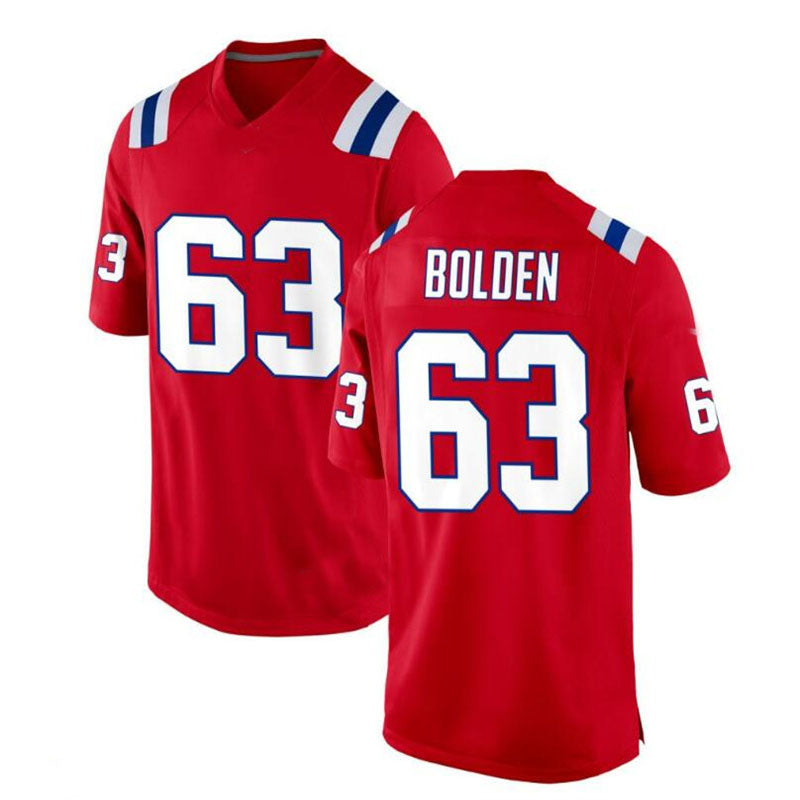NE.Patriots #63 Isaiah Bolden Alternate Jersey - Red Stitched American Football Jerseys - Main View