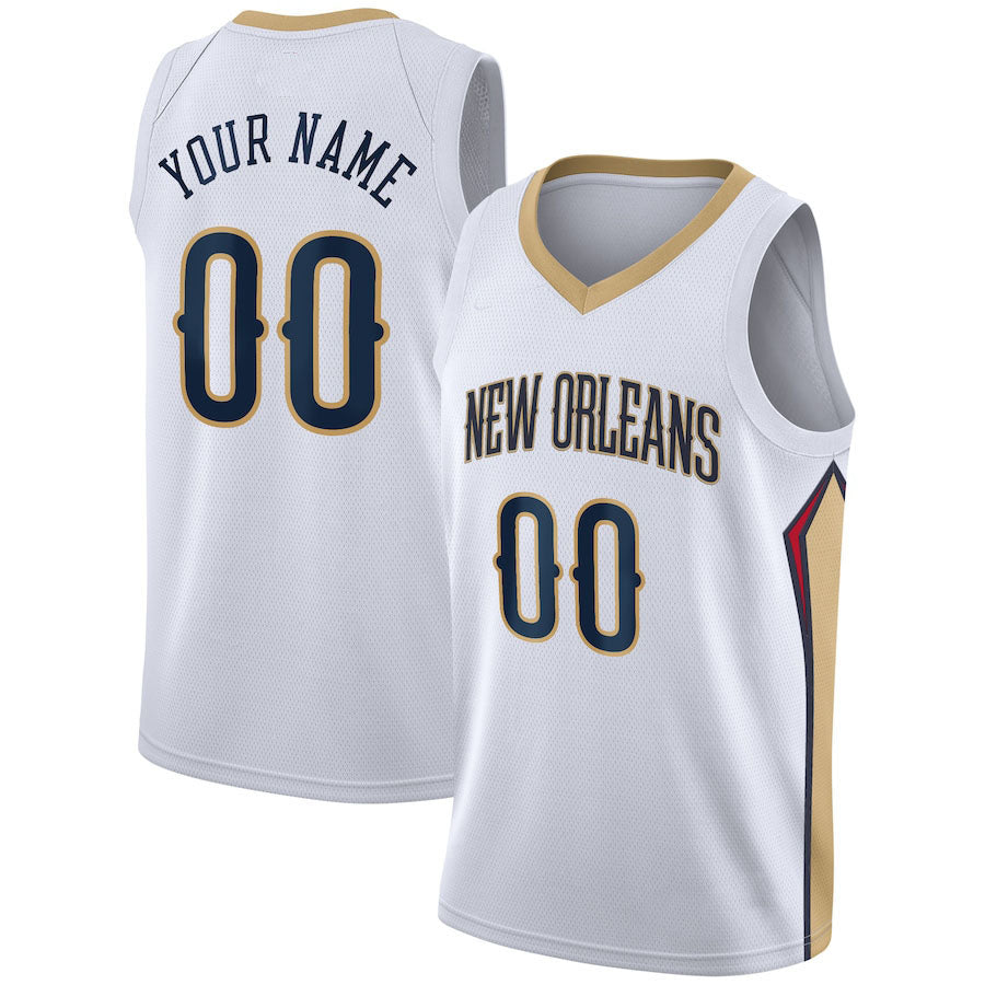 Custom NO.Pelicans 2020-21 Swingman Jersey Association Edition White Stitched Basketball Jersey - Main View