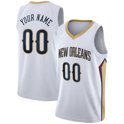 Custom NO.Pelicans 2020-21 Swingman Jersey Association Edition White Stitched Basketball Jersey - Main View