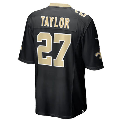 NO.Saints #27 Alontae Taylor Black Game Player Jersey Stitched American Football Jersey - Main View