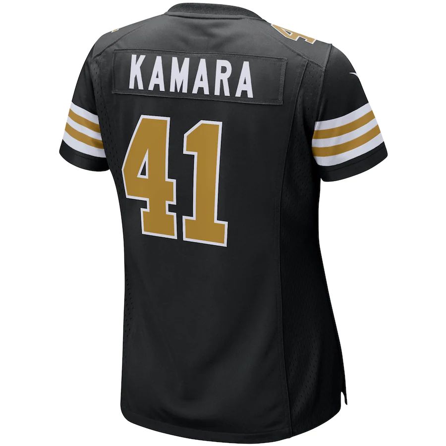 NO.Saints #41 Alvin Kamara Black Alternate Game Player Jersey Stitched American Football Jersey - Main View