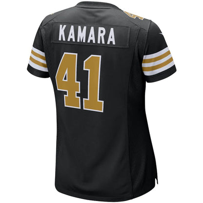 NO.Saints #41 Alvin Kamara Black Alternate Game Player Jersey Stitched American Football Jersey - Main View