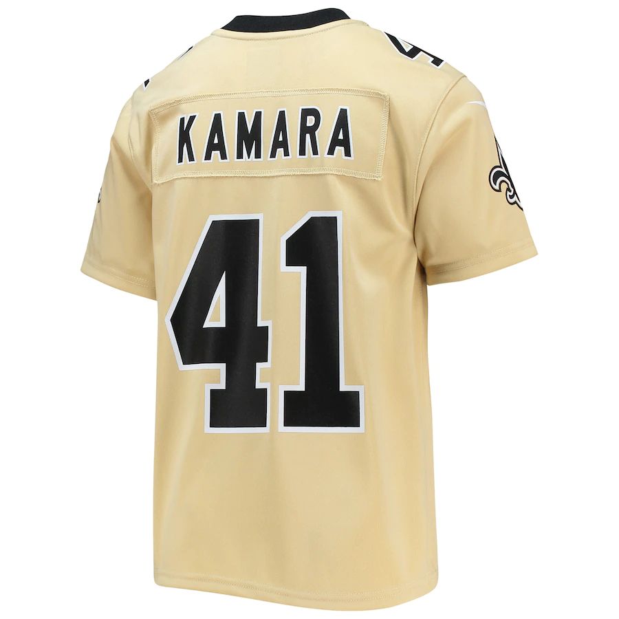 NO.Saints #41 Alvin Kamara Gold Inverted Team Game Jersey Stitched American Football Jersey - Main View