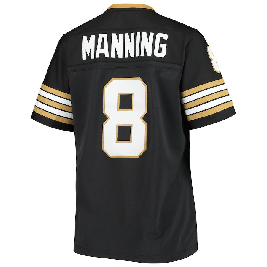 NO.Saints #8 Archie Manning Mitchell & Ness Black 1979 Legacy Replica Jersey Stitched American Football Jersey - Main View