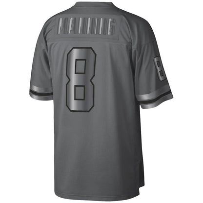 NO.Saints #8 Archie Manning Mitchell & Ness Charcoal 1979 Retired Player Metal Legacy Jersey Stitched American Football Jersey - Main View