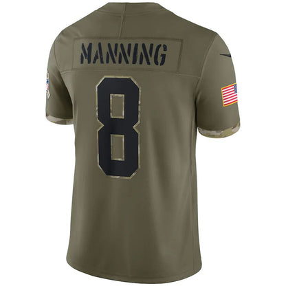 NO.Saints #8 Archie Manning Olive 2022 Salute To Service Retired Player Limited Jersey Stitched American Football Jerseys - Main View