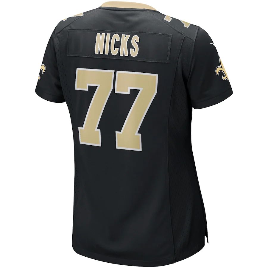 NO.Saints #77 Carl Nicks Black Game Retired Player Jersey Stitched American Football Jerseys - Main View