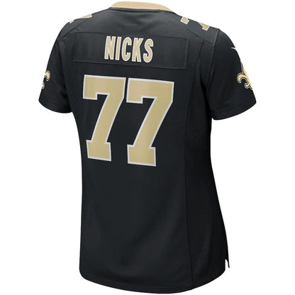 NO.Saints #77 Carl Nicks Black Game Retired Player Jersey Stitched American Football Jerseys - Main View