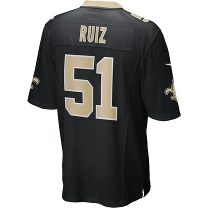 NO.Saints #51 Cesar Ruiz Black Game Jersey Stitched American Football Jerseys - Main View