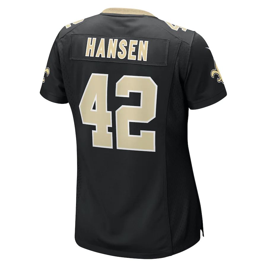 NO.Saints #42 Chase Hansen Black Game Jersey Stitched American Football Jerseys - Main View